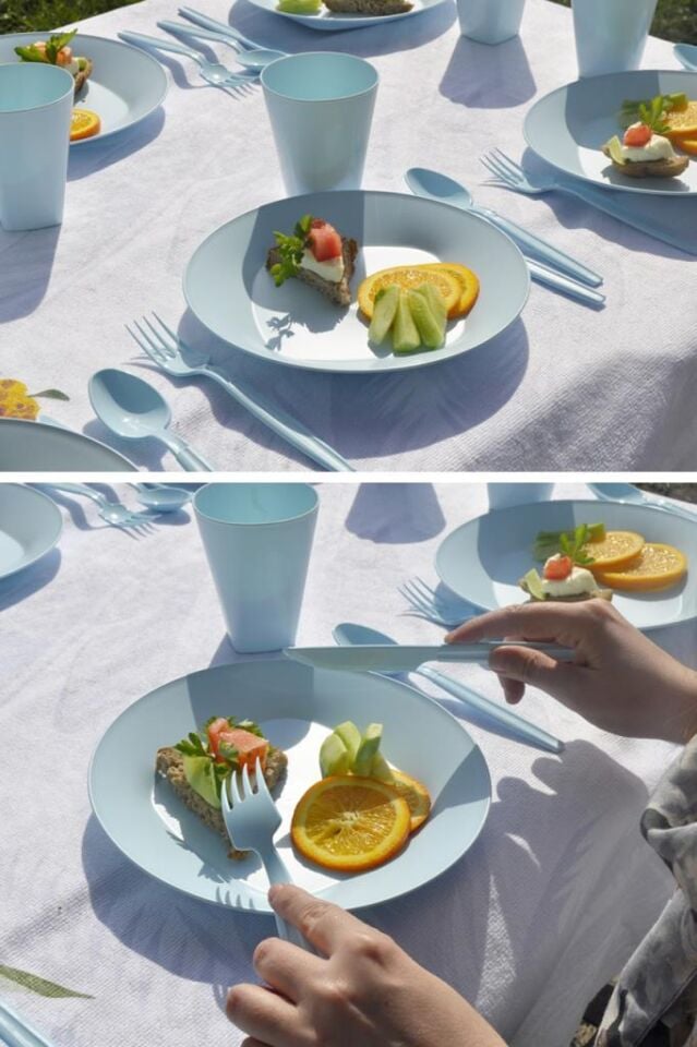 Mavi, Çantalı Piknik Seti 30 Parça