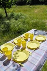 Sarı, Çantalı Piknik Seti 30 Parça