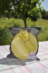 Sarı, Çantalı Piknik Seti 30 Parça