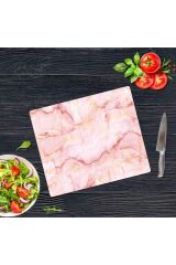 29x34 cm Cam Kesme Tahtası Pembe Mermer