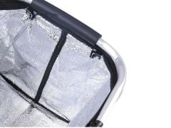 Kulplu katlanır Alüminyum Çerçeveli Termo Çanta Puantiyeli Pembe