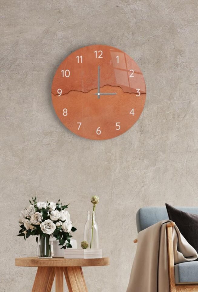 Çap 27cm - Model 58 - Dekoratif Cam Duvar Saati