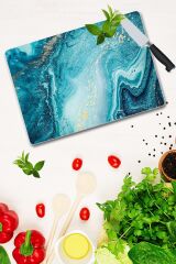 30x40 cm Cam Kesme Tahtası Okyanus