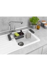 Ayarlanabilir Lavabo Süzgeci - Lavabo Düzenleyici- 77X8X14CM Paslanmaz Çelik
