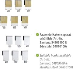 WENKO Duvar Rafı 10'lu Kancalı Askılık, Mutfak Düzenleyici Kepçe Kaşık Askılığı