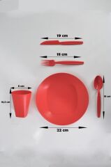 Papatya Piknik Seti 22 Parça Kırmızı