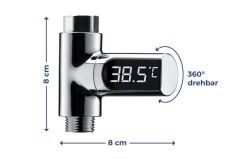 Wenko Duş Akış Termometresi, Siyah , Paslanmaz çelik