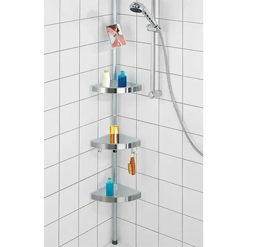 Teleskopik Banyo Köşe Rafı