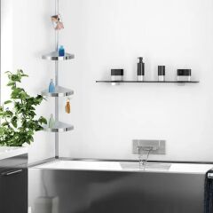 Teleskopik Banyo Köşe Rafı