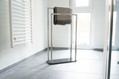 WENKO Ravina Havluluk , Parlak Paslanmaz Çelik, Cam Tabandan Oluşan Havluluk Standı