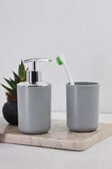Diş Fırçalık Ve Sıvı Sabunluk 2'li Set Gri