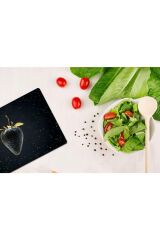 20x30 cm Cam Kesme Tahtası Altın Çilek