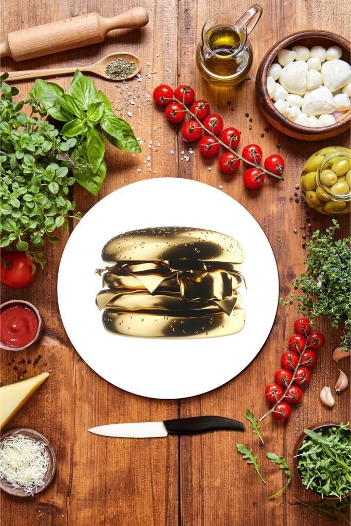 Çap 32 cm Altın Burger