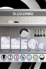 20x30 cm Cam Kesme Tahtası Alacalı Altın Mermer