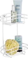 WENKO  2 katmanlı duvar rafı Classic Plus - Çelik, 24 x 32,5 x 15 cm, Beyaz