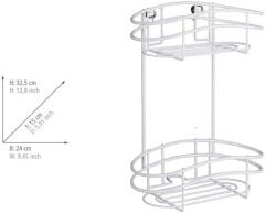 WENKO  2 katmanlı duvar rafı Classic Plus - Çelik, 24 x 32,5 x 15 cm, Beyaz
