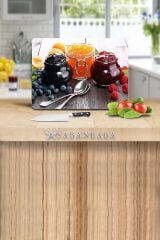 30x40 cm Cam Kesme Tahtası Böğürtlen Reçeli