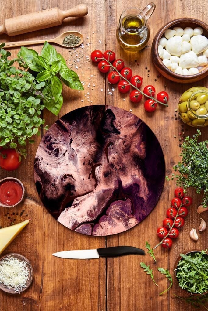 Çap 32 cm Bordo Desenli