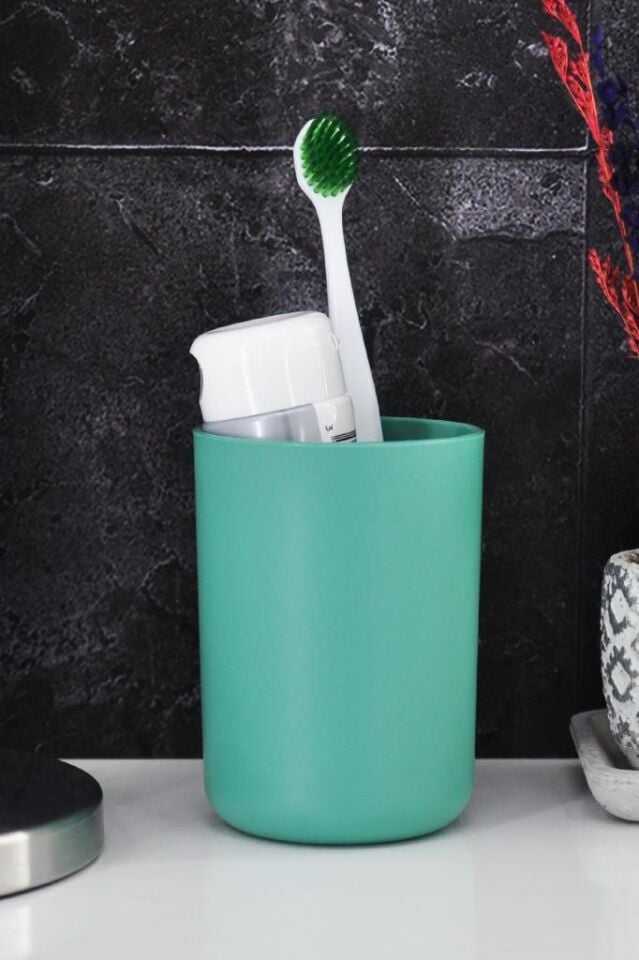 Turkuaz, Plastik Diş Fırçalık – 7,5×10 cm, Macunluk, Banyo Düzenleyici - Brasil Model