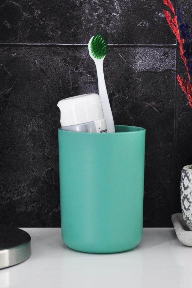 Turkuaz, Plastik Diş Fırçalık – 7,5×10 cm, Macunluk, Banyo Düzenleyici - Brasil Model
