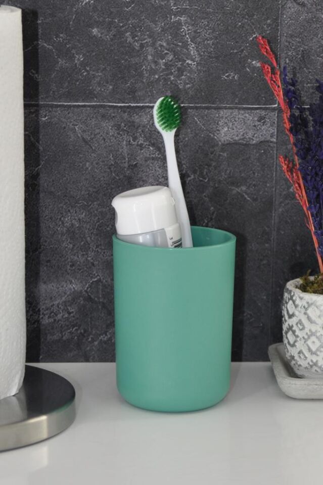 Turkuaz, Plastik Diş Fırçalık – 7,5×10 cm, Macunluk, Banyo Düzenleyici - Brasil Model
