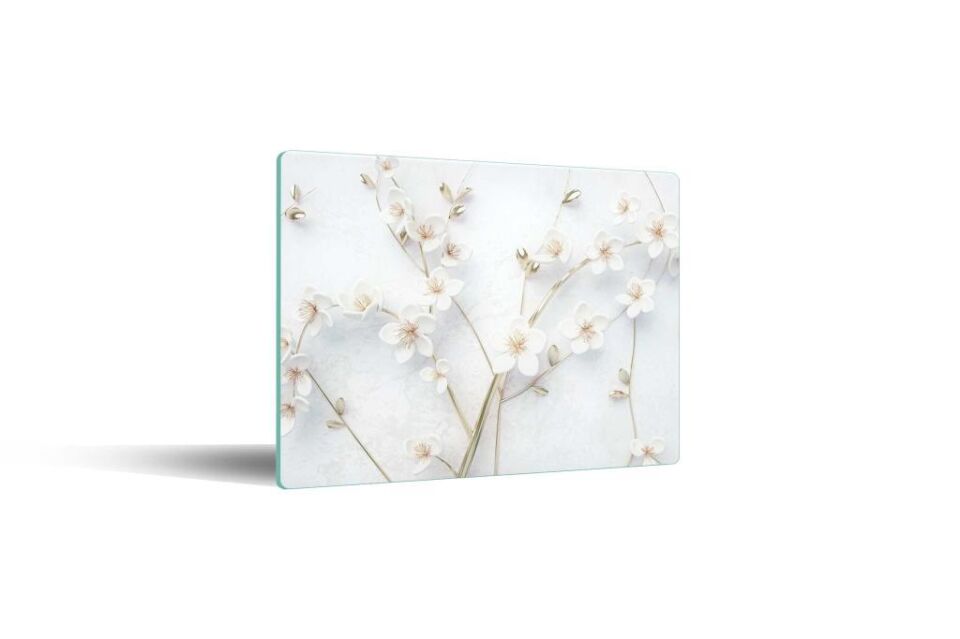 29x34cm - Yapay Güller - Cam Kesme Tahtası