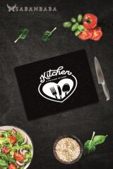 30x40 cm Cam Kesme Tahtası Heart Of Kitchen