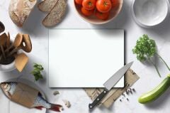 30x40cm - Düz Beyaz - Cam Kesme Tahtası