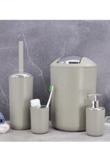 Banyo Aksesuar Seti, Çöp Kovası Seti Bej
