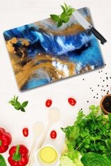 30x40 cm Cam Kesme Tahtası Dünya