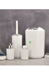 Banyo Aksesuar Seti, Çöp Kovası Seti Beyaz