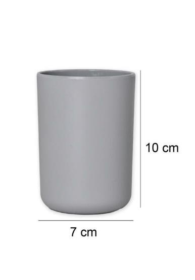 Gri, Plastik Diş Fırçalık – 7,5×10 cm, Macunluk, Banyo Düzenleyici - Brasil Model