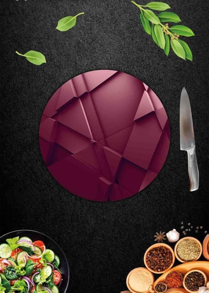 Çap 32 cm Kırmızı Üçgen Desenli