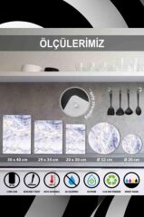 20x30 cm Cam Kesme Tahtası Kırmızı Üçgen Desenli