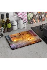 30x40 cm Cam Kesme Tahtası Kış 2