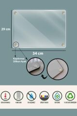 29x34 cm Cam Kesme Tahtası Düz Siyah