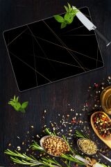 30x40 cm Cam Kesme Tahtası Led Desenli