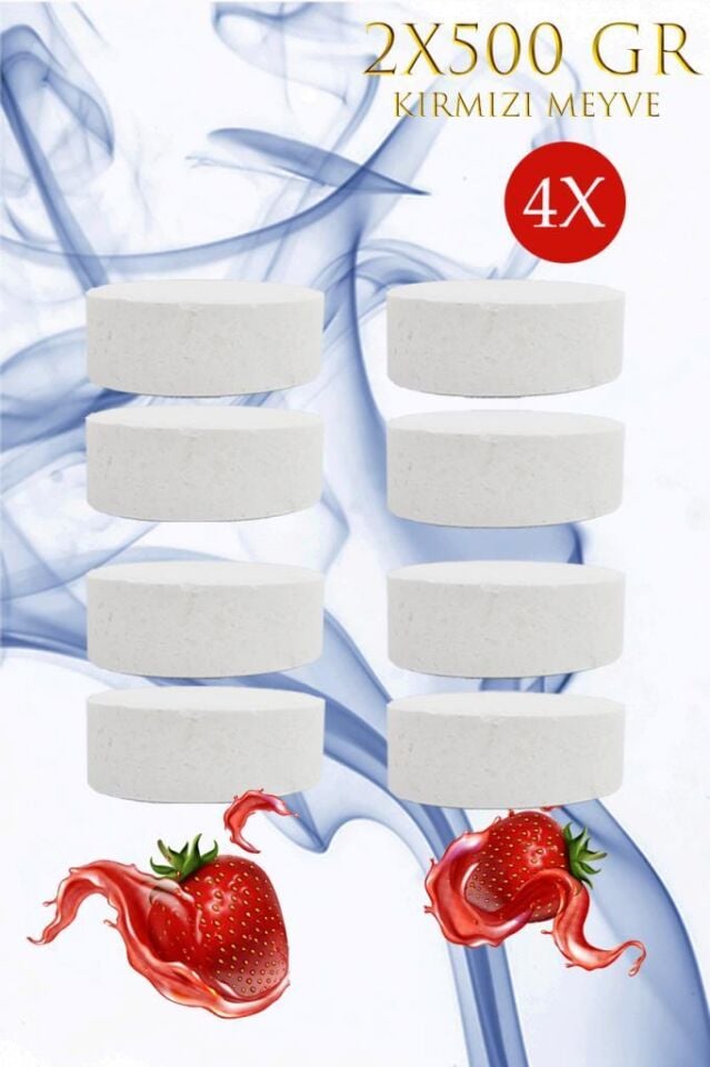 4 Adet 2x500Gr - KIRMIZI MEYVELER - Nem Alıcı Rutubet Giderici Yedek Tablet