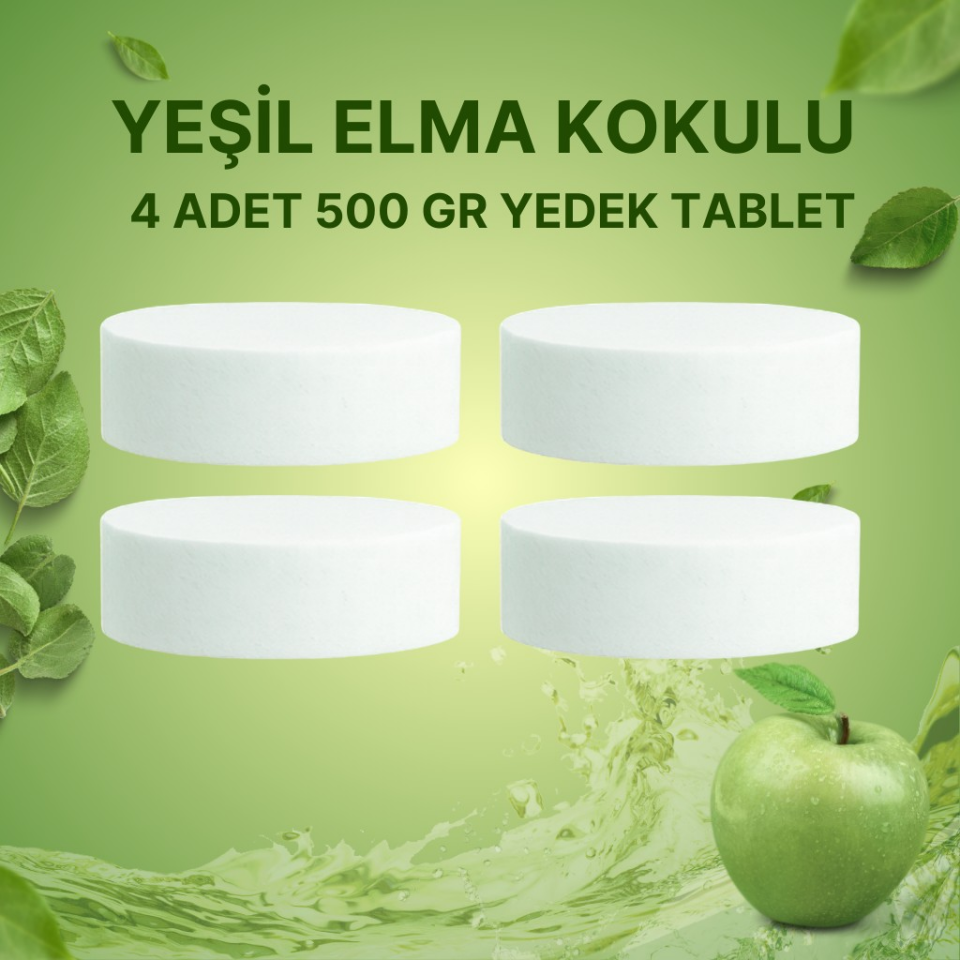 2 Adet 2x500Gr - YEŞİL ELMA - Nem Alıcı Rutubet Giderici Yedek Tablet