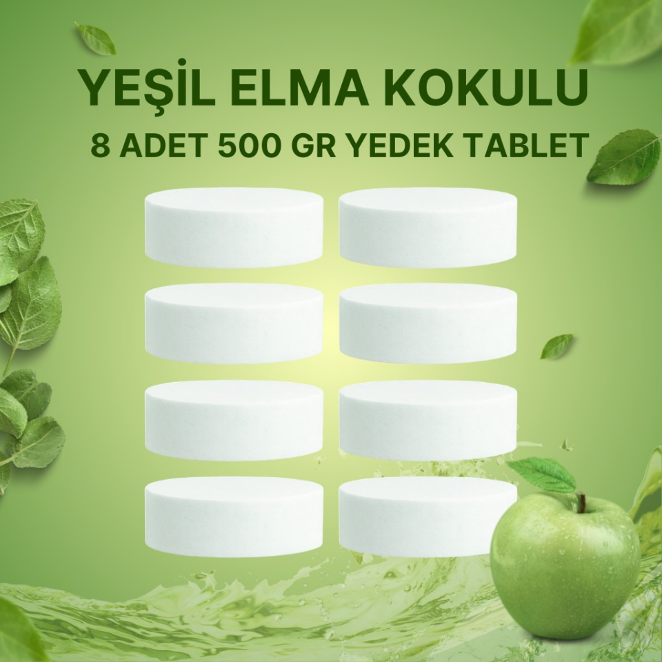 4 Adet 2x500Gr - YEŞİL ELMA - Nem Alıcı Rutubet Giderici Yedek Tablet
