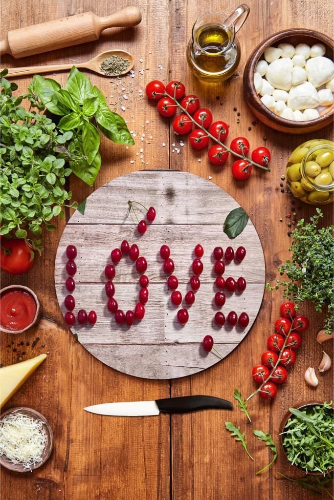 Çap 32 cm Love Kiraz Desenli