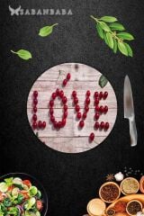 Çap 32 cm Love Kiraz Desenli