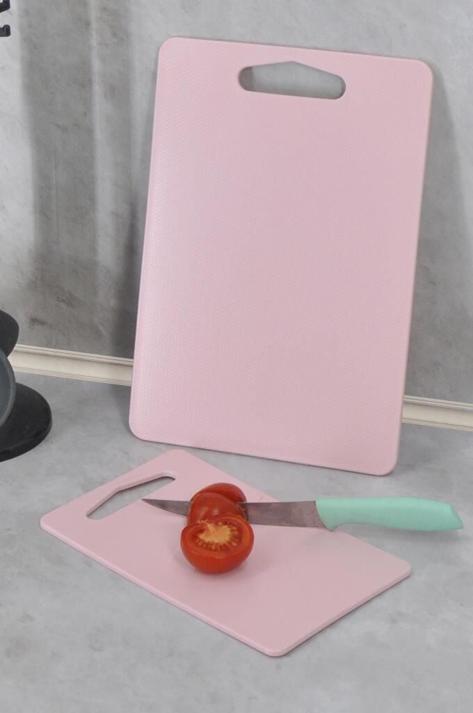 Kesme Tahtası Plastik 2'li Pembe