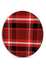 Çap 32 cm Kırmızı Ekose Desenli Cam Kesme Tablası