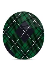 Çap 20 cm Yeşil Ekose Desenli Cam Kesme Tablası
