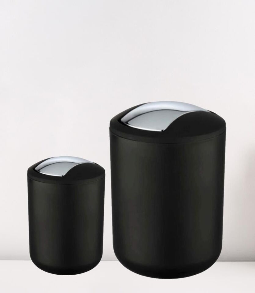 2'li Siyah, Çöp Kovası 6,4 Litre ve 2 Litre - Brasil Model