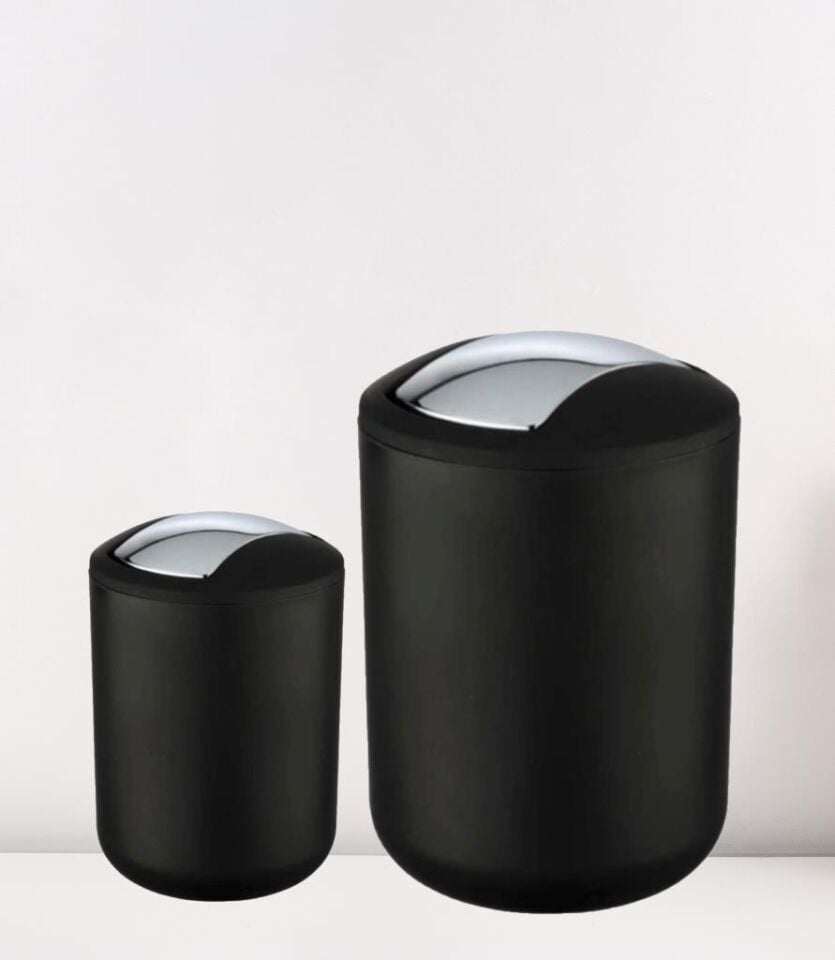 2'li Siyah, Çöp Kovası 6,4 Litre ve 2 Litre - Brasil Model