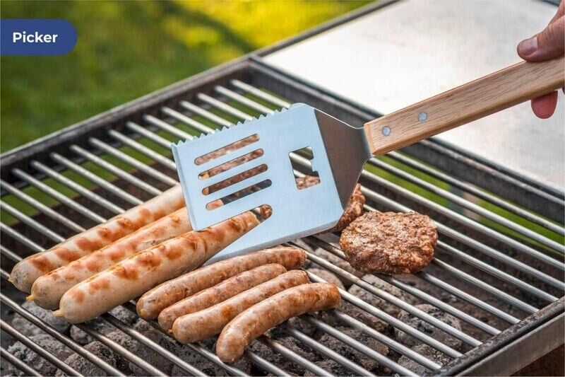 MAXIMEX Premium Izgara Aleti 4'ü 1 Arada - Çevirici, Şiş, Bıçak ve Şişe Açacağı