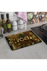 30x40 cm Cam Kesme Tahtası Noel