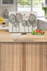 30x40 cm Cam Kesme Tahtası Polen &  Altın Kuşlar